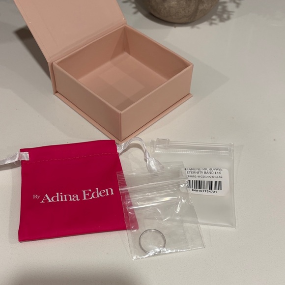 Adina Eden Diamond Band 14K White Gold Ring - Picture 7 of 8